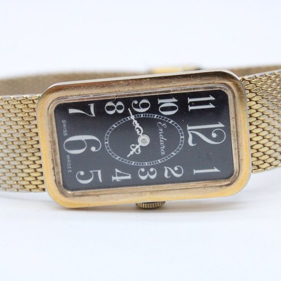 Vintage ENDURA Watch Womens Gold Tone Stainless Steel Self Wind Swiss Made - Picture 6 of 8